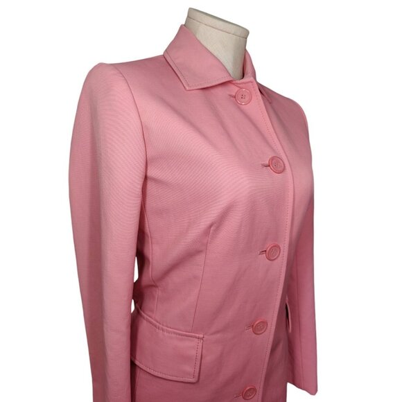 EXPRESS Trench Blazer Rain Topper Coat Pink Mid Length Womens XS Career EUC - Picture 6 of 12